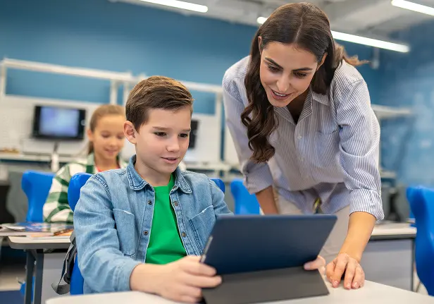 A classroom using reliable broadband